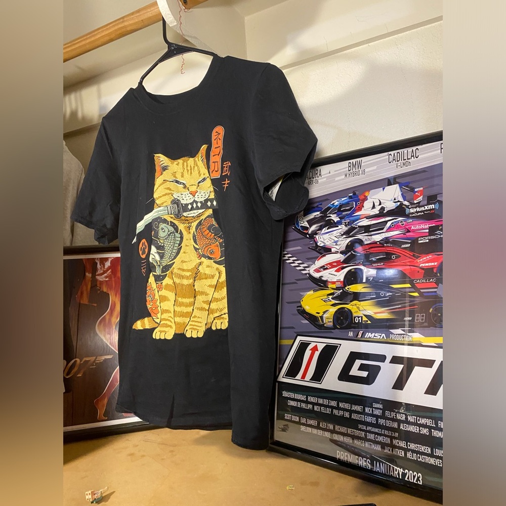 Japanese Samurai cat tee